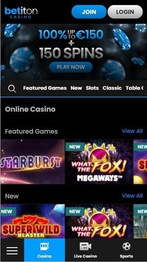 Desktop/Mobile Experience at BetItOn Casino